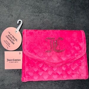 Juicy Couture Pink Quilted Heart Velvet Travel Jewelry Organizer